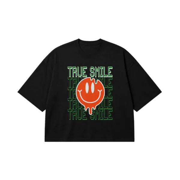 تیشرت باکسی طرح لبخند واقعی (True Smile) کد 29842