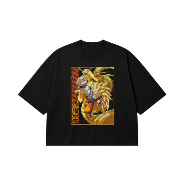 تیشرت باکسی انیمه دراگون بال طرح گوکو و شنرون (Goku Shenron) کد 29919