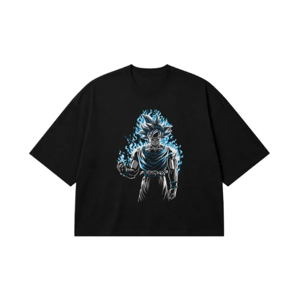 تیشرت باکسی انیمه دراگون بال طرح گوکو اولترا اینستینکت (Ultra Instinct Goku) کد 29921