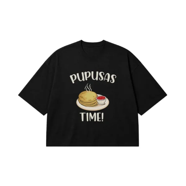 تیشرت باکسی طرح غذای Pupusas Time کد 29952
