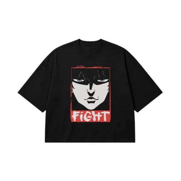 تیشرت باکسی انیمه طرح مبارز (Fight) کد 29993