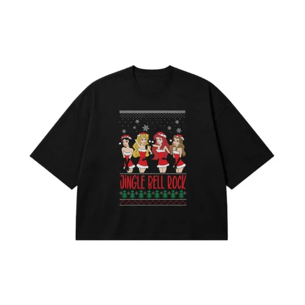 تیشرت باکسی پرنسس‌های دیزنی طرح Jingle Bell Rock کد 30163