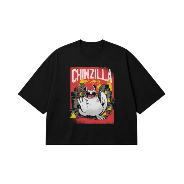 تیشرت باکسی سگ پاگ طرح گودزیلا (Chinzilla) کد 30389