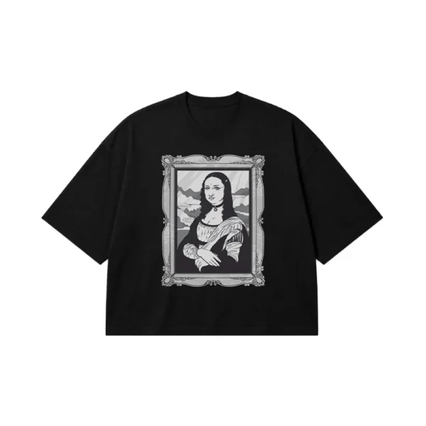 تیشرت باکسی مونالیزا طرح کلاسیک (Mona Lisa) کد 30404