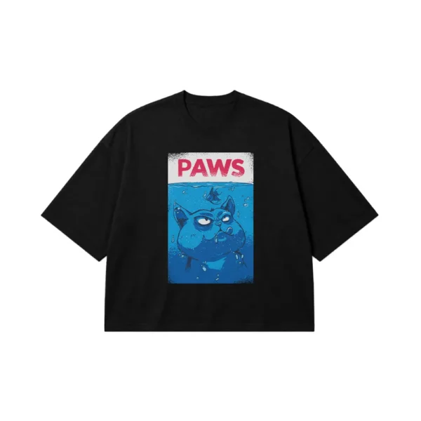 تیشرت باکسی گربه طرح زیر آب (Paws) کد 30433