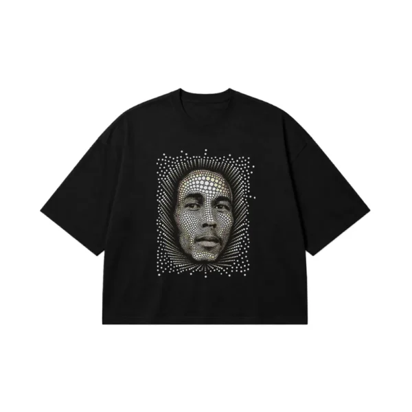 تیشرت باکسی باب مارلی طرح پرتره (Bob Marley) کد 30534