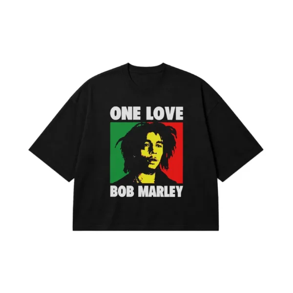تیشرت باکسی باب مارلی طرح وان لاو (Bob Marley One Love) کد 30535
