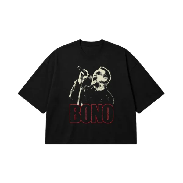 تیشرت باکسی بونو طرح اجرای زنده (Bono) کد 30573