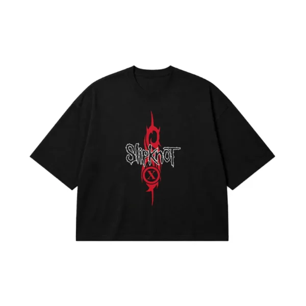 تیشرت باکسی اسلیپ‌نات طرح لوگوی قرمز (Slipknot) کد 30575