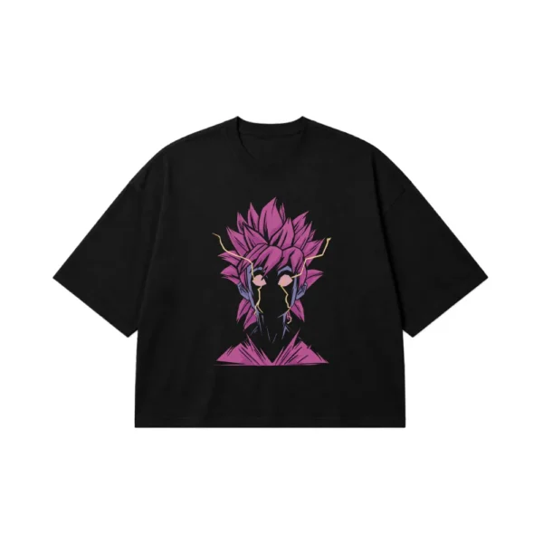 تیشرت باکسی دراگون بال طرح گوکو بلک سوپر سایان رز (Goku Black Rosé) کد 30747