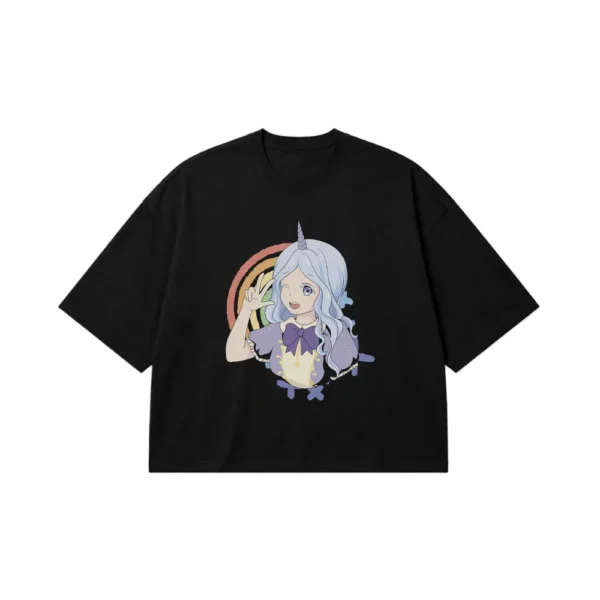 تیشرت باکسی انیمه طرح دختر یونیکورن فانتزی (Unicorn Girl) کد 30756