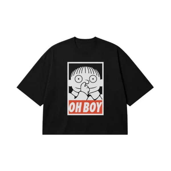 تیشرت باکسی طرح پسر بامزه Oh Boy کد 30812