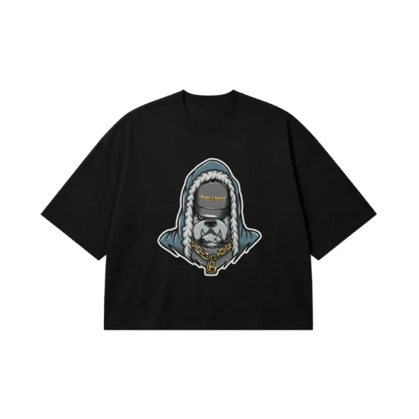 تیشرت باکسی طرح سگ بولداگ هیپ‌هاپ (Hip-Hop Bulldog) کد 30841