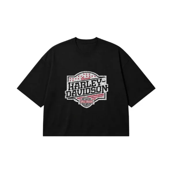 تیشرت باکسی هارلی دیویدسون طرح موتور کلاسیک (Harley-Davidson) کد 30850