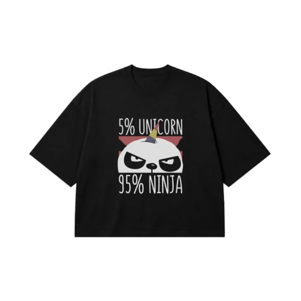 تیشرت باکسی پاندا طرح Unicorn Ninja کد 30884