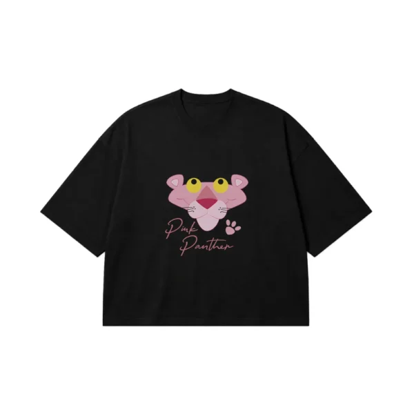 تیشرت باکسی پلنگ صورتی طرح کلاسیک (Pink Panther) کد 30983