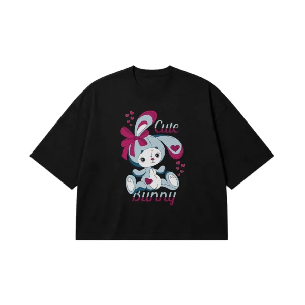 تیشرت باکسی خرگوش طرح Cute Bunny کد 30987