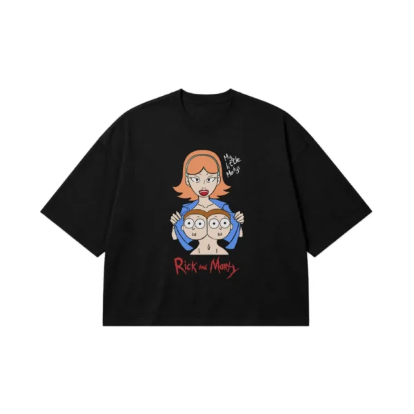 تیشرت باکسی ریک اند مورتی طرح مورتی‌های کوچولو (My Little Mortys) کد 31084