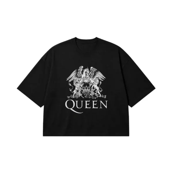 تیشرت باکسی کوئین طرح آرم سلطنتی (Queen) کد 31107