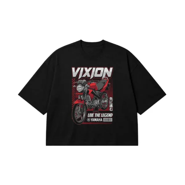 تیشرت باکسی موتور یاماها طرح Vixion قرمز کد 31483