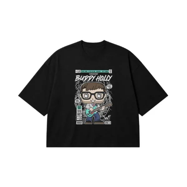 تیشرت باکسی ویزر طرح Buddy Holly کد 31567