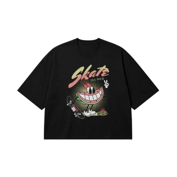 تیشرت باکسی اسکیت طرح Skate Till I Die کد 31572