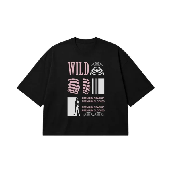 تیشرت باکسی استریت‌ویر طرح Wild Premium Graphic کد 31614