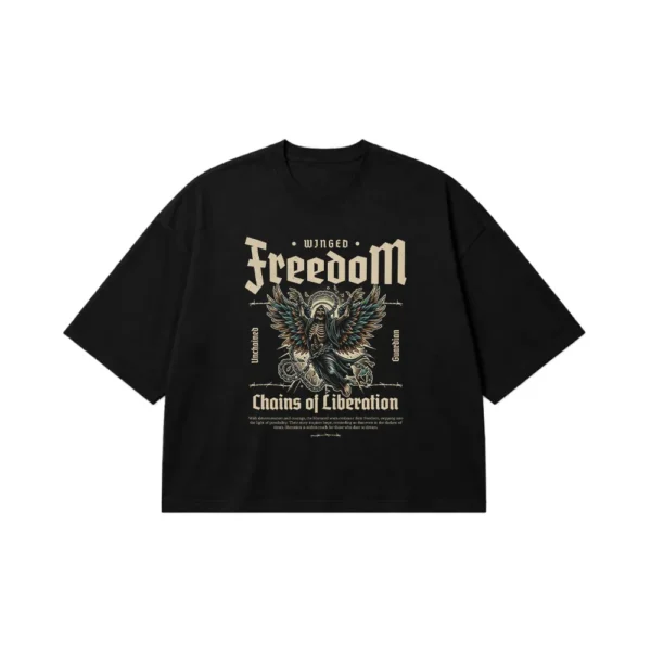 تیشرت باکسی انگیزشی آزادی طرح Chains of Liberation کد 31642