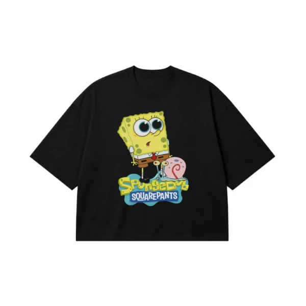 تیشرت باکسی باب اسفنجی طرح گری (SpongeBob) کد 31825