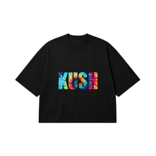 تیشرت باکسی تایپوگرافی کوش طرح Tie Dye کد 31849