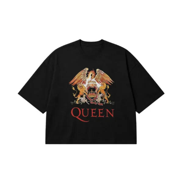تیشرت باکسی کویین طرح لوگوی کلاسیک (Queen) کد 31850