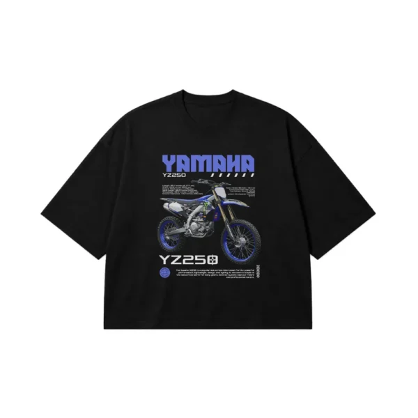 تیشرت باکسی موتور یاماها طرح YZ250 آبی کد 31966