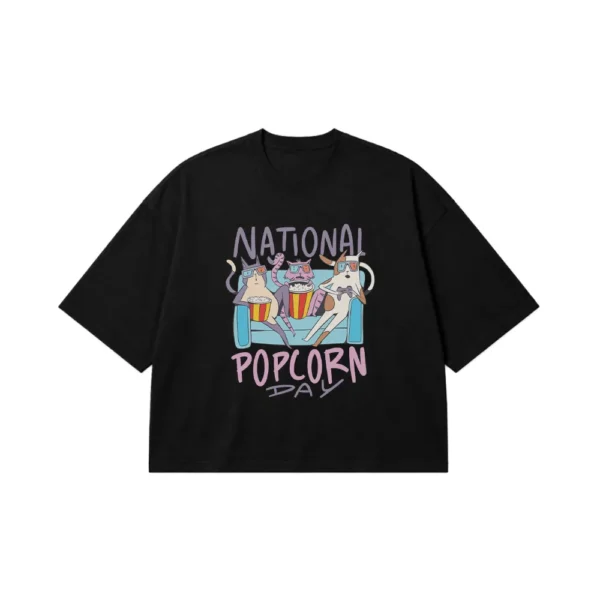تیشرت باکسی پاپ کورن طرح National Popcorn Day کد 32262