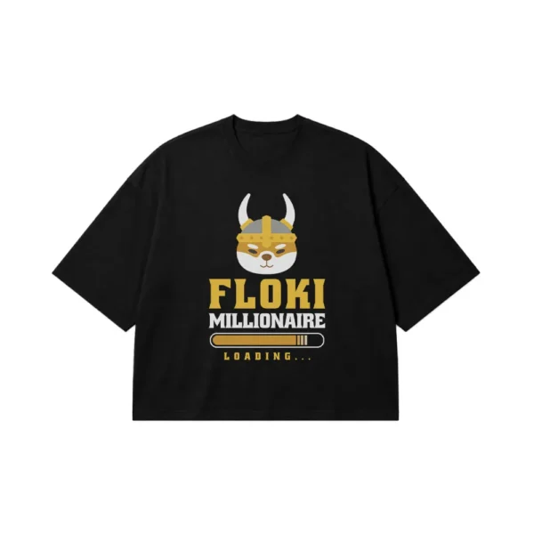 تیشرت باکسی کریپتو طرح Floki Millionaire کد 32409