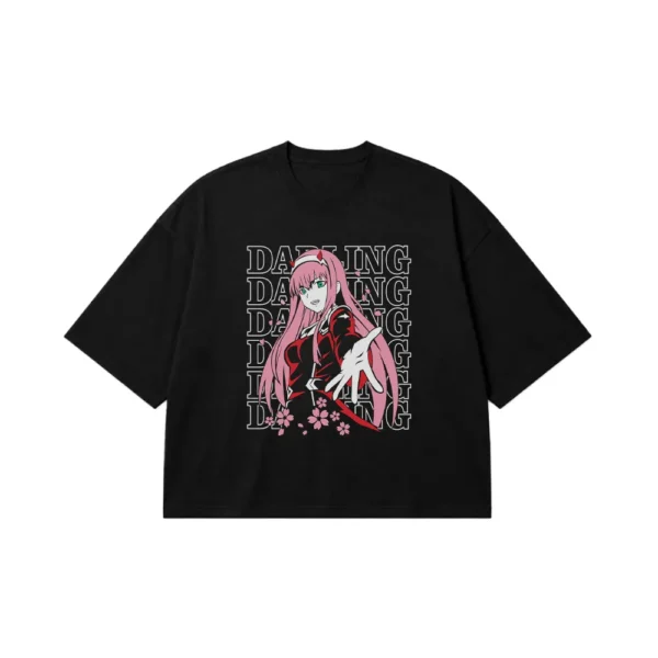 تیشرت باکسی انیمه Darling in the Franxx طرح زیرو تو کد 32475