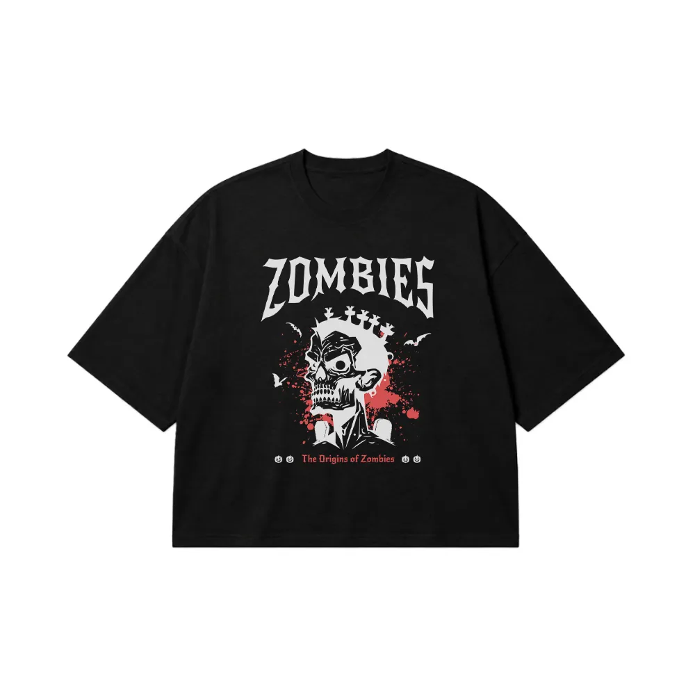 تیشرت باکسی زامبی طرح Origins of Zombies کد 32499