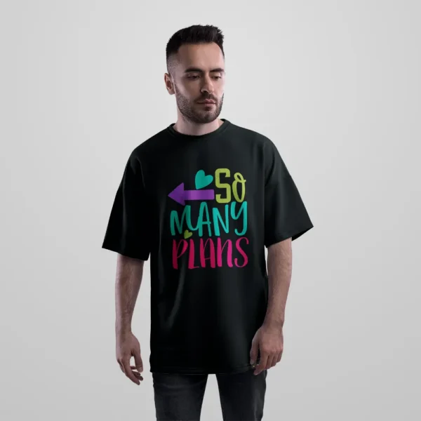 تیشرت اورسایز تایپوگرافی So Many Plans کد 27949