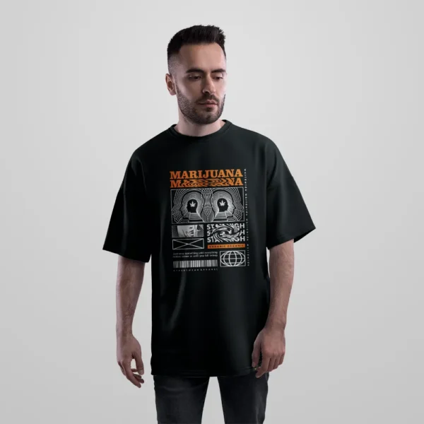 تیشرت اورسایز ماریجوانا طرح Streetwear کد 28554